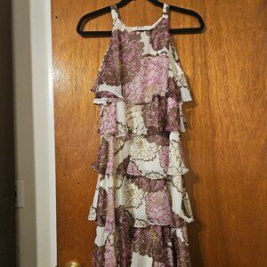 Dressbarn Floral Ruffled Tiered Dress Size 12